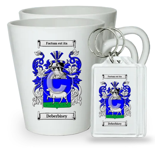 Deberbisey Pair of Latte Mugs and Pair of Keychains