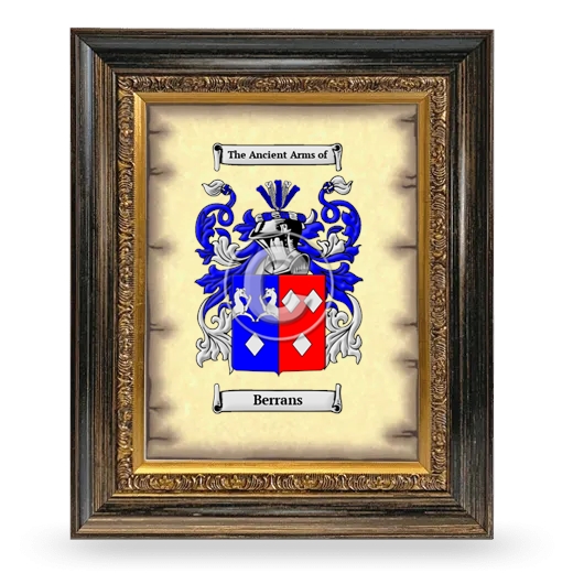 Berrans Coat of Arms Framed - Heirloom