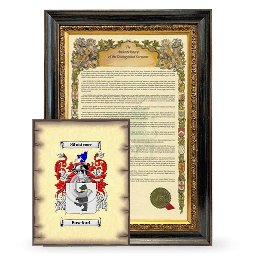 Buseford Framed History and Coat of Arms Print - Heirloom