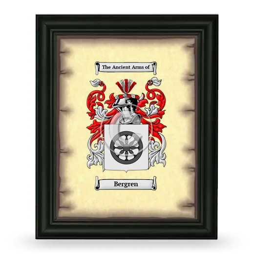 Bergren Coat of Arms Framed - Black