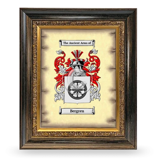 Bergren Coat of Arms Framed - Heirloom