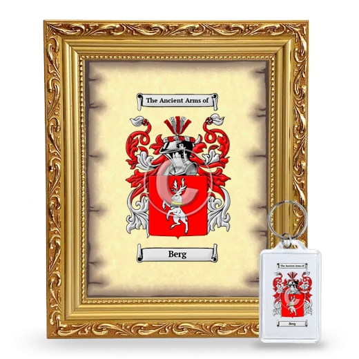 Berg Framed Coat of Arms and Keychain - Gold