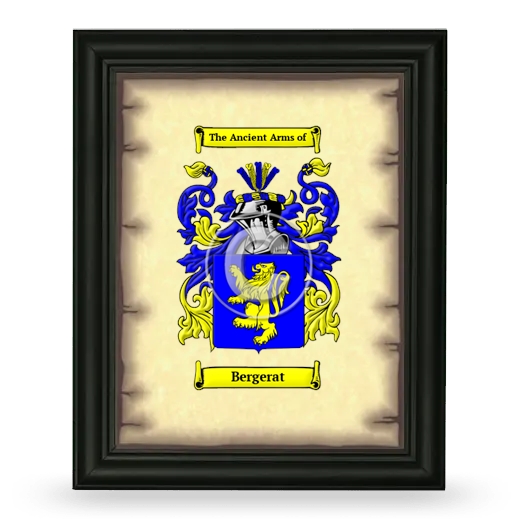 Bergerat Coat of Arms Framed - Black