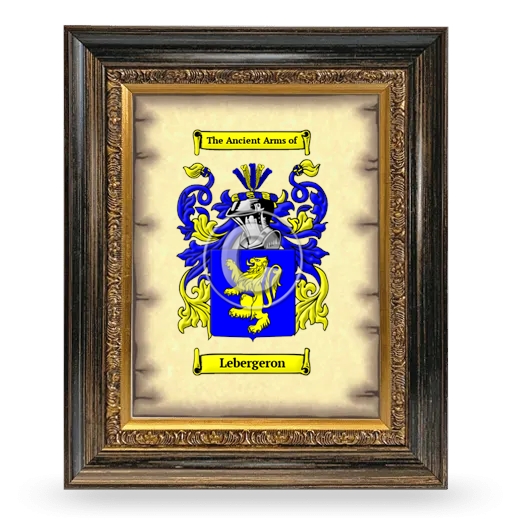 Lebergeron Coat of Arms Framed - Heirloom