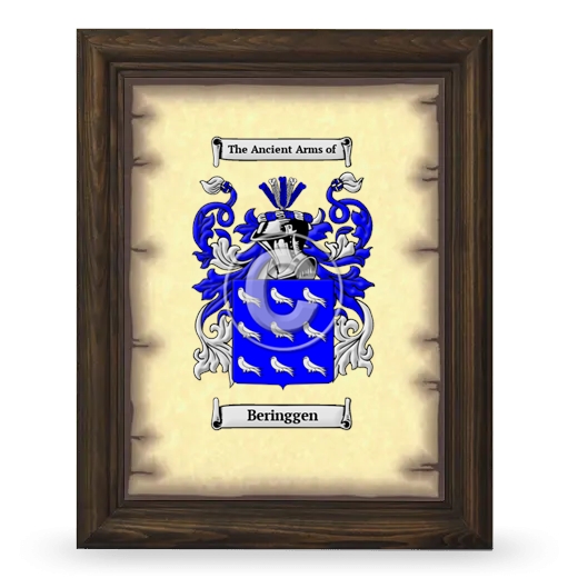 Beringgen Coat of Arms Framed - Brown