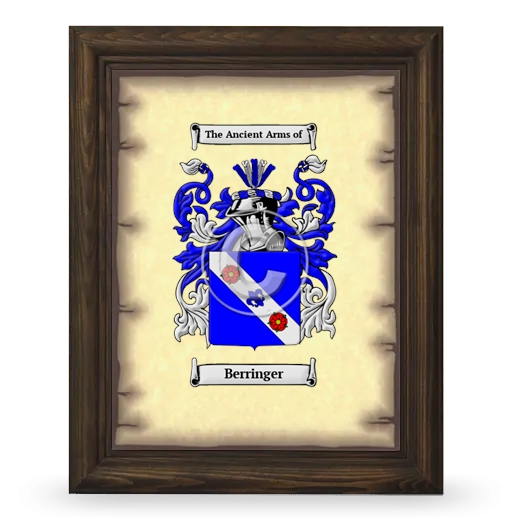 Berringer Coat of Arms Framed - Brown