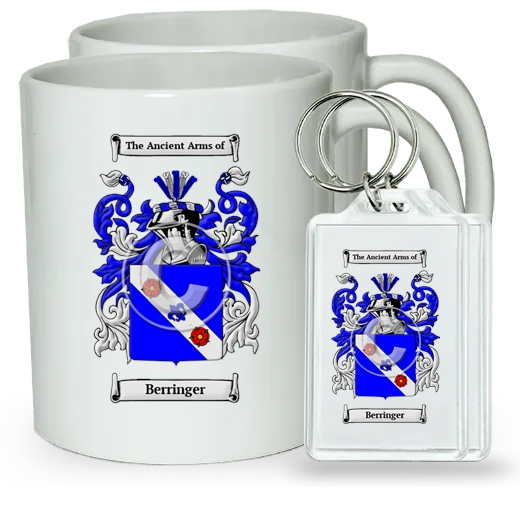 Berringer Pair of Coffee Mugs and Pair of Keychains