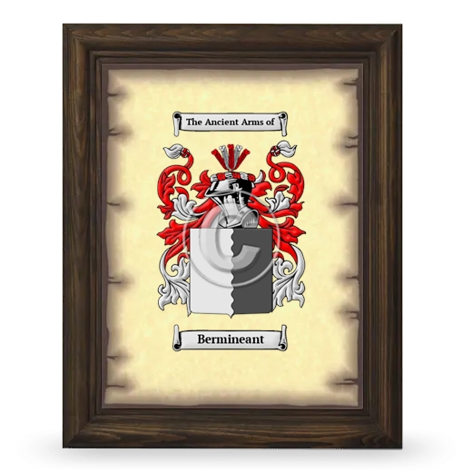 Bermineant Coat of Arms Framed - Brown