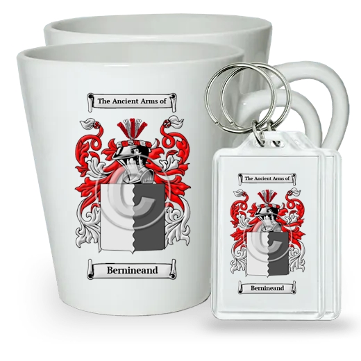 Bernineand Pair of Latte Mugs and Pair of Keychains