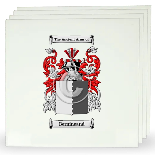 Bernineand Set of Four Large Tiles with Coat of Arms