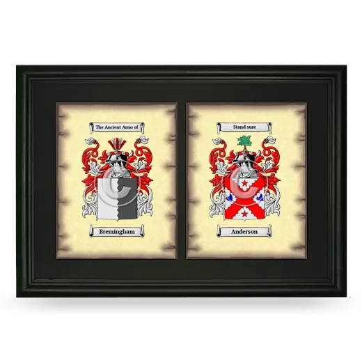 Double Coat of Arms Framed - Black