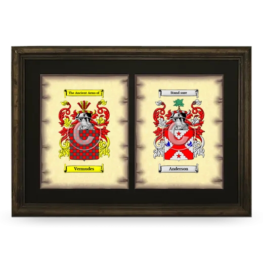 Double Coat of Arms Framed - Brown