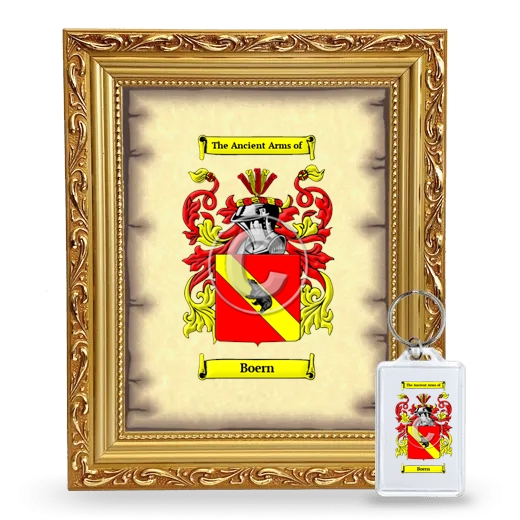 Boern Framed Coat of Arms and Keychain - Gold