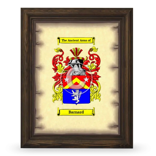 Barnard Coat of Arms Framed - Brown