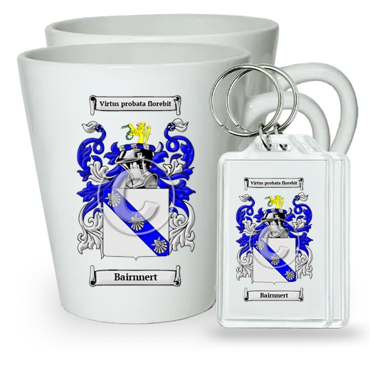 Bairnnert Pair of Latte Mugs and Pair of Keychains