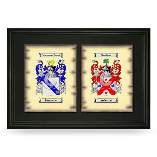 Double Coat of Arms Framed - Black