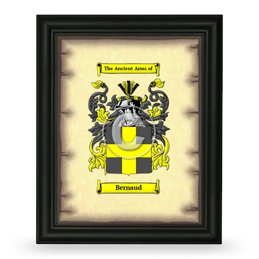 Bernaud Coat of Arms Framed - Black