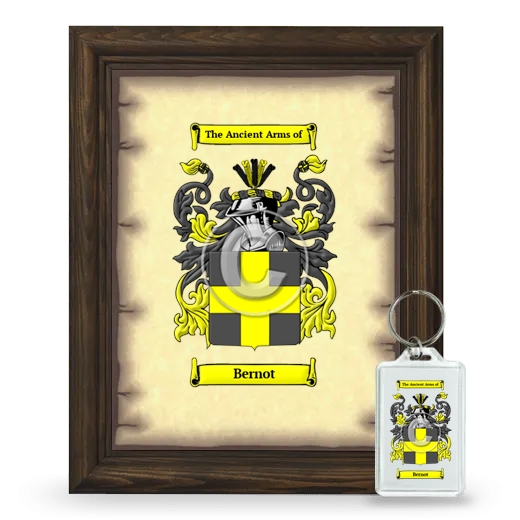 Bernot Framed Coat of Arms and Keychain - Brown