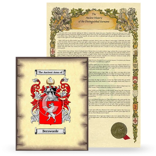 Bersworde Coat of Arms and Surname History Package