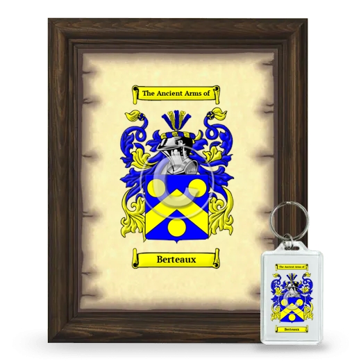 Berteaux Framed Coat of Arms and Keychain - Brown