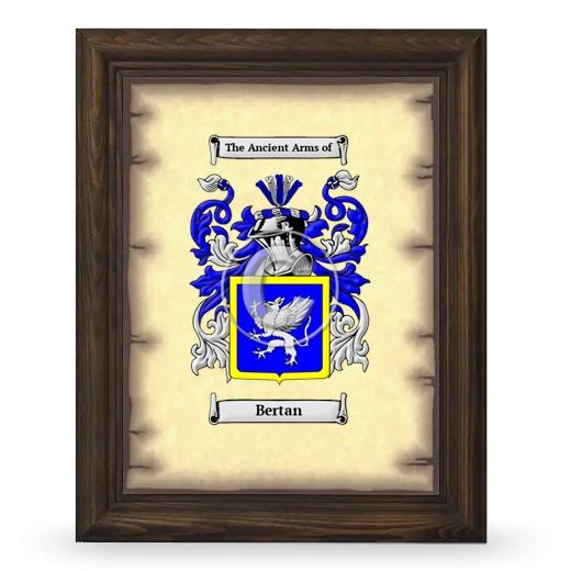 Bertan Coat of Arms Framed - Brown