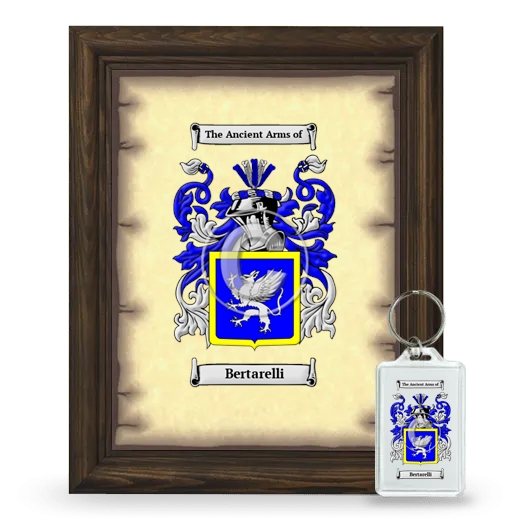 Bertarelli Framed Coat of Arms and Keychain - Brown