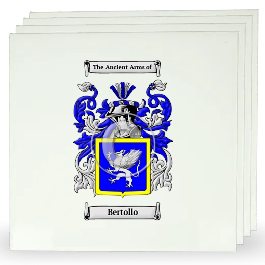 Bertollo Set of Four Large Tiles with Coat of Arms