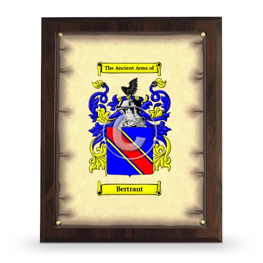 Bertrant Coat of Arms Plaque