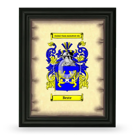 Beste Coat of Arms Framed - Black