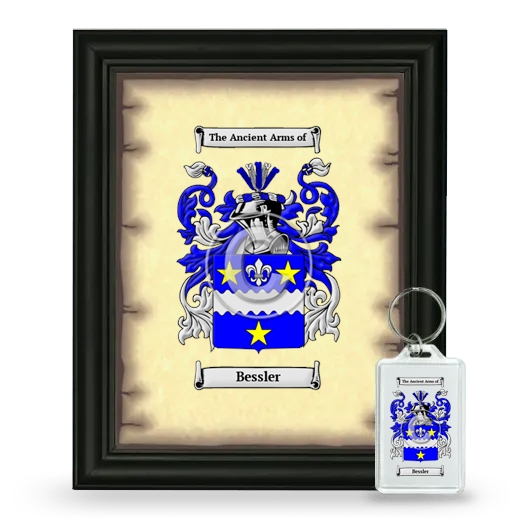 Bessler Framed Coat of Arms and Keychain - Black