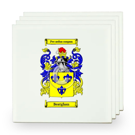 Beatghan Set of Four Small Tiles with Coat of Arms