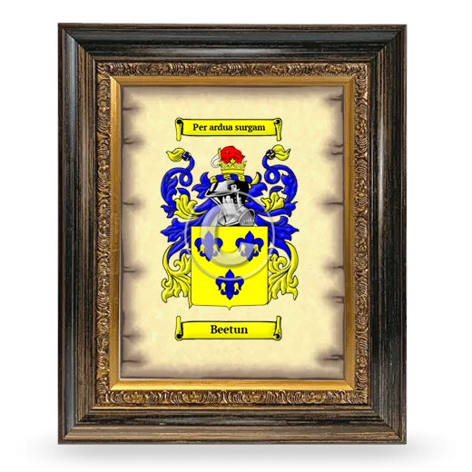 Beetun Coat of Arms Framed - Heirloom