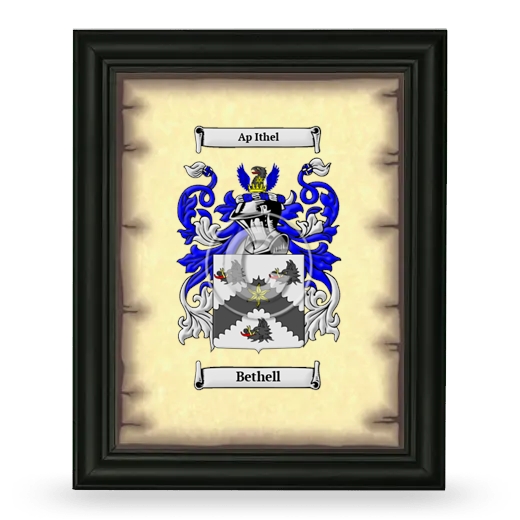 Bethell Coat of Arms Framed - Black