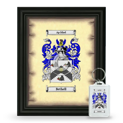 Bethell Framed Coat of Arms and Keychain - Black