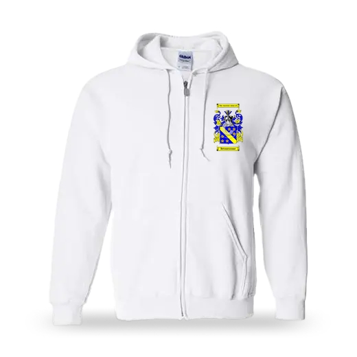 Betonessume Unisex Coat of Arms Zip Sweatshirt - White