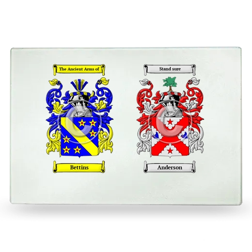 Double Coat of Arms Glass Cutting Board