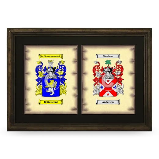 Double Coat of Arms Framed - Brown