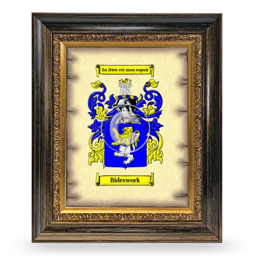 Bideswork Coat of Arms Framed - Heirloom