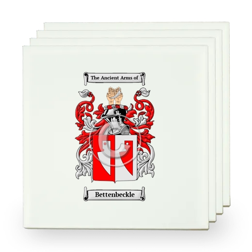 Bettenbeckle Set of Four Small Tiles with Coat of Arms