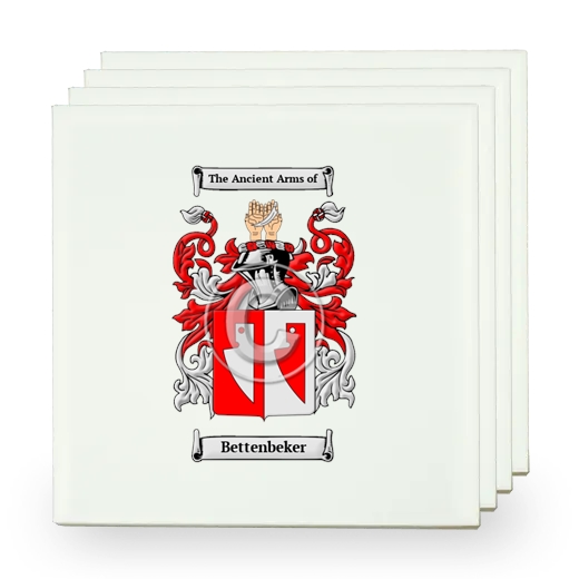 Bettenbeker Set of Four Small Tiles with Coat of Arms