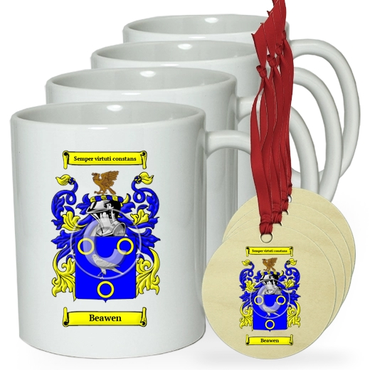 Beawen Set of 4 Classic Mugs and Ornaments