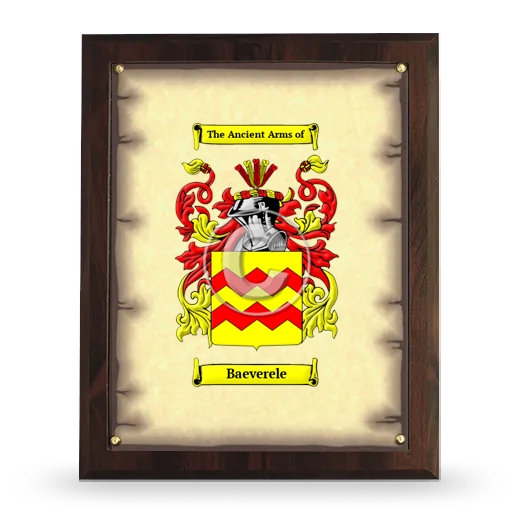 Baeverele Coat of Arms Plaque