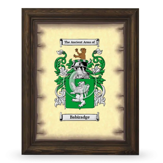 Babiradge Coat of Arms Framed - Brown