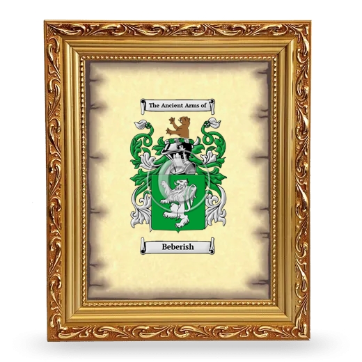 Beberish Coat of Arms Framed - Gold