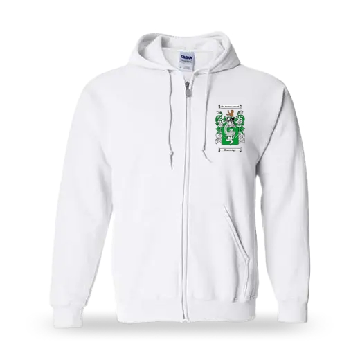 Boreredge Unisex Coat of Arms Zip Sweatshirt - White