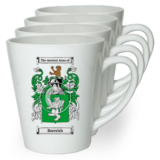 Borerish Set of 4 Latte Mugs