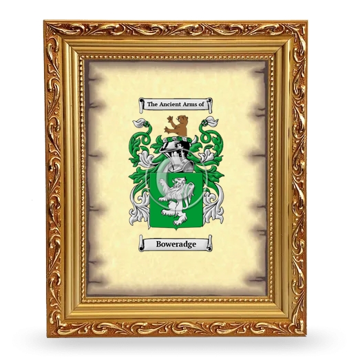 Boweradge Coat of Arms Framed - Gold