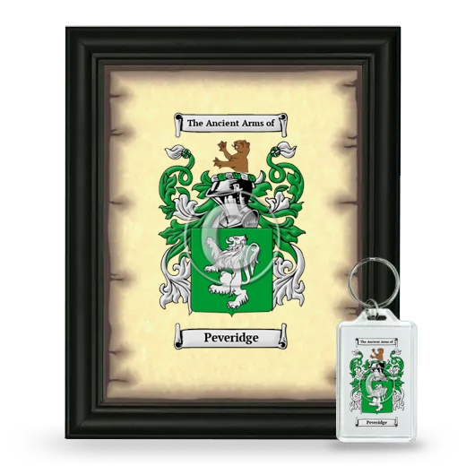 Peveridge Framed Coat of Arms and Keychain - Black