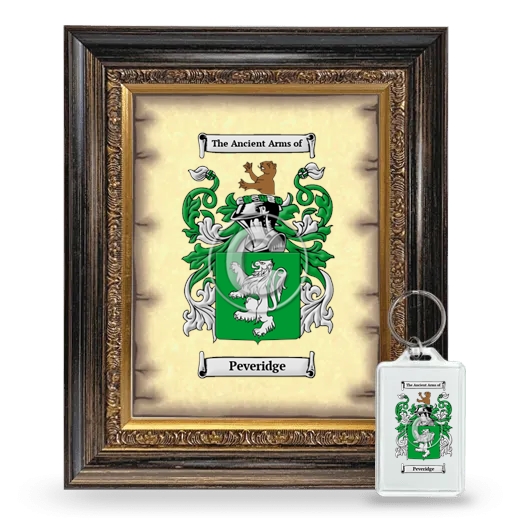 Peveridge Framed Coat of Arms and Keychain - Heirloom