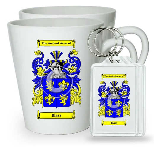 Blass Pair of Latte Mugs and Pair of Keychains